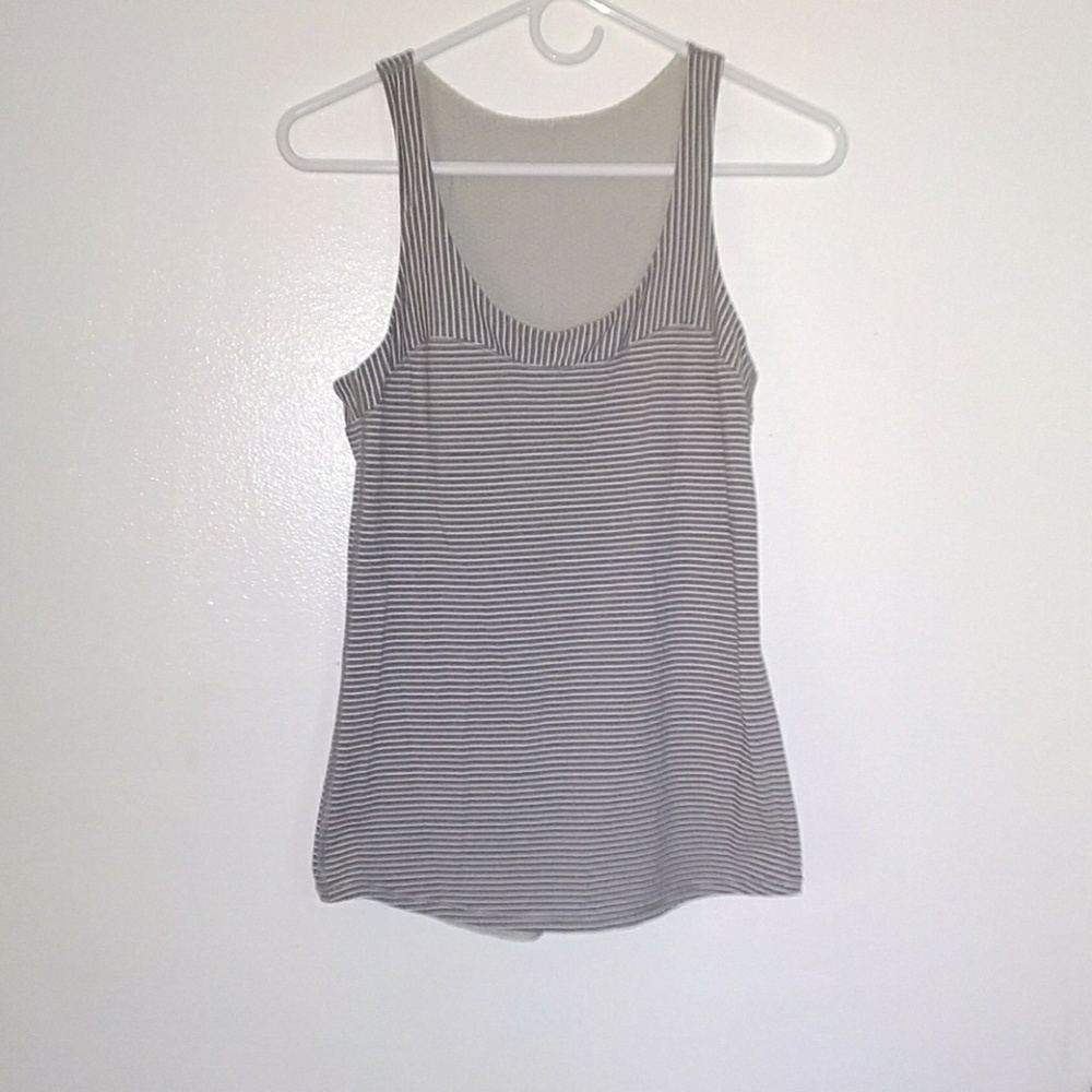 Lululemon gray/white striped tank